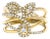10K Yellow Gold 1/2 Cttw Diamond Crossover 3 Leaf Floral Cocktail Ring Band (H-I Color, SI1-SI2 Clarity) - Size 7 For Sale