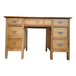Rustic Art Nouveau Desk Secretaire in Softwood, 1920s For Sale