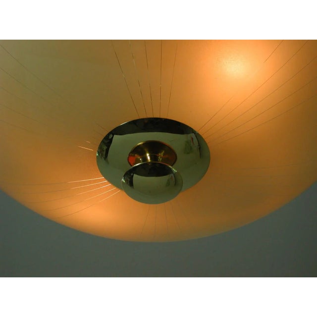 Mid-Century German Opaline and Brass Flush Mount, 1950s For Sale - Image 12 of 16