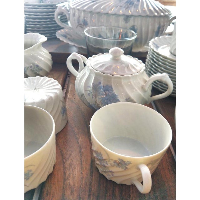 Limoges Porcelain Dinner Service with Twisted Cornflower Decor from Haviland, 1980s, Set of 72 For Sale - Image 3 of 10