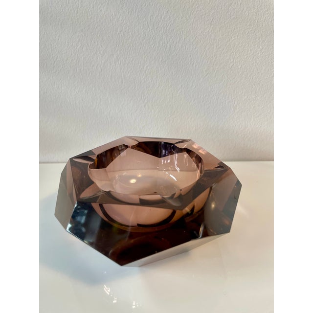 Amethyst-Colored Faceted Murano Glass Ashtray, Italy, 1970s For Sale - Image 6 of 7