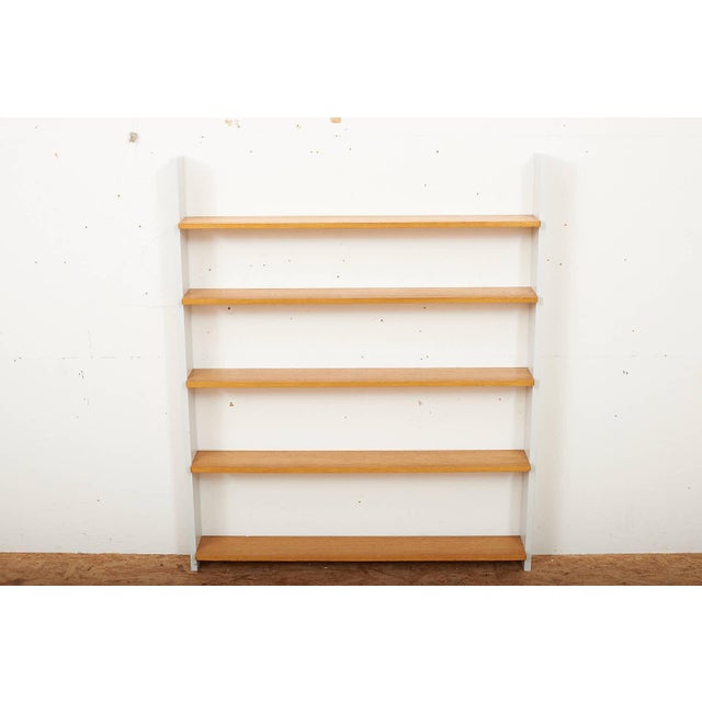 Open Shelf Bookcase in Grey Wood with Veneered Shelves by Erika Schlaepfer-Thoene for Hegnauer, 1956 For Sale - Image 3 of 12