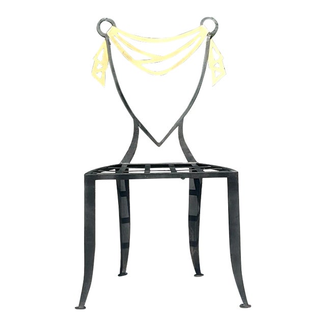 Vintage Postmodern Swag Metal Chair For Sale