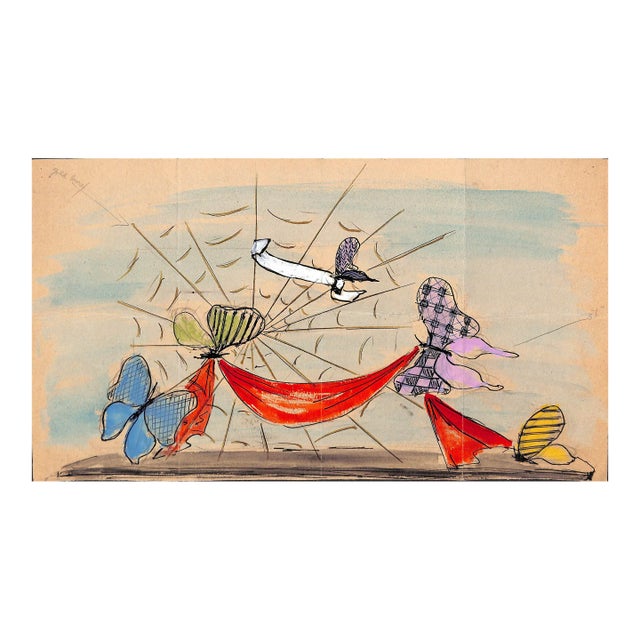 Lanvin of Paris Original Circa 1950s Advertising Watercolor Artwork For Sale