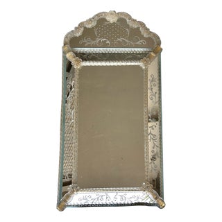 Venetian Mirror with Floral Murano Details, 1970s For Sale