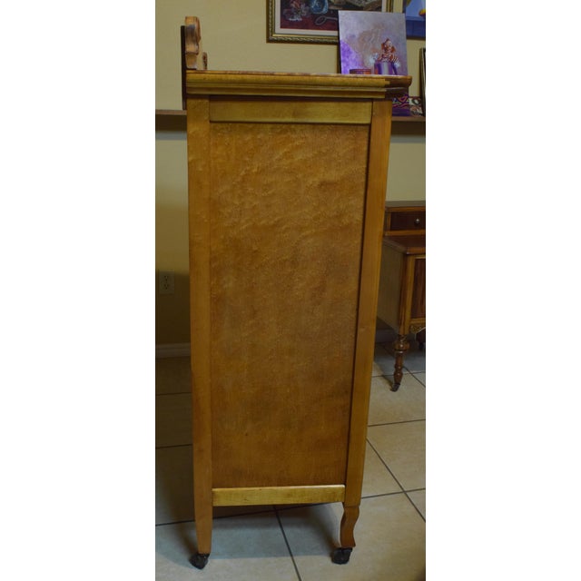 Antique Victorian Curved Front Highboy Dresser in Birdseye Maple Chairish