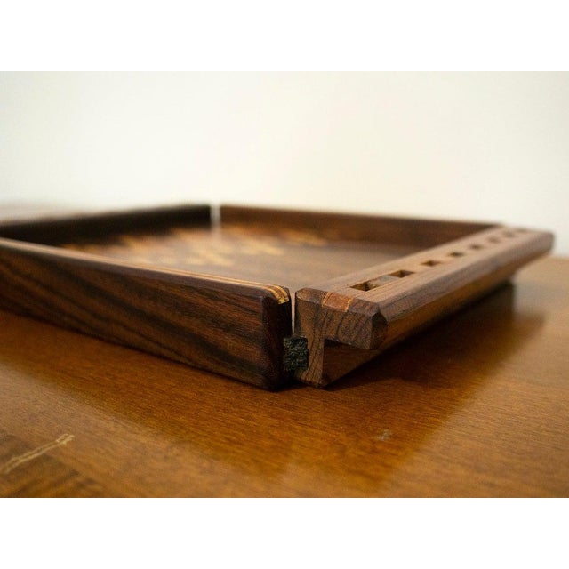 Don Shoemaker 1960s Mid-Century Modern Studio Craft Mixed Wood Tray by Don Shoemaker Senal Mexico For Sale - Image 4 of 8