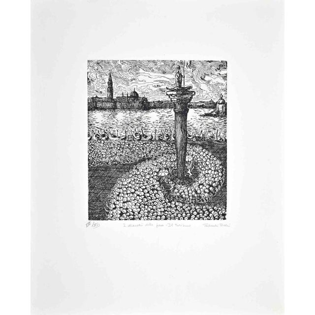 Etching realized by Amedeo Tedeschi Toschi in 1996 ca. Hand signed and numbered in pencil. Edition of 16. Excellent...