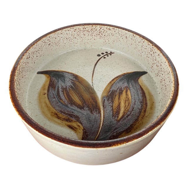 Large Mid-Century Modern Danish Studio Pottery Lilia Bowl by Haico Nitzsche for Søholm, 1960s For Sale