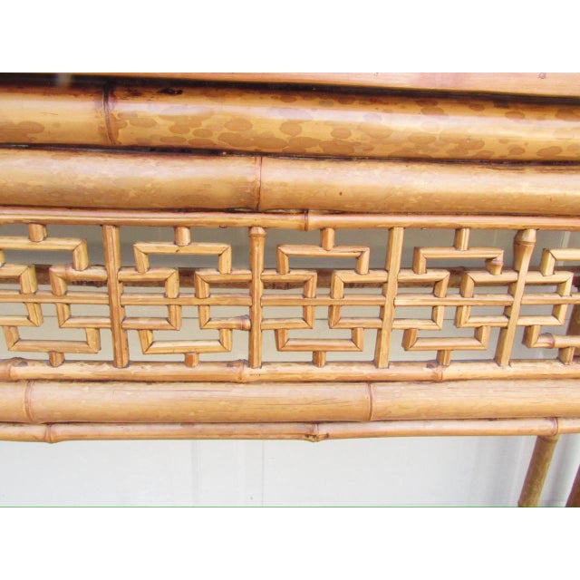 Antique Chinese Chippendale Bamboo Console or Altar Table For Sale - Image 16 of 18