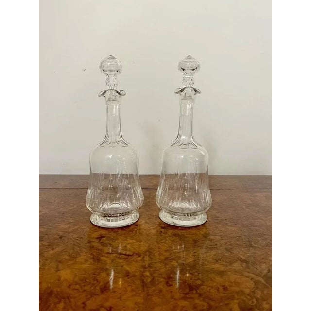Glass Victorian Decanters, 1880s, Set of 2 For Sale - Image 7 of 8