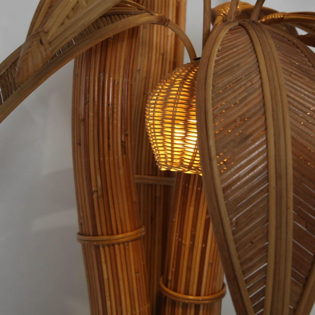 Palmtree Floor Lamp in Rattan For Sale - Image 17 of 18