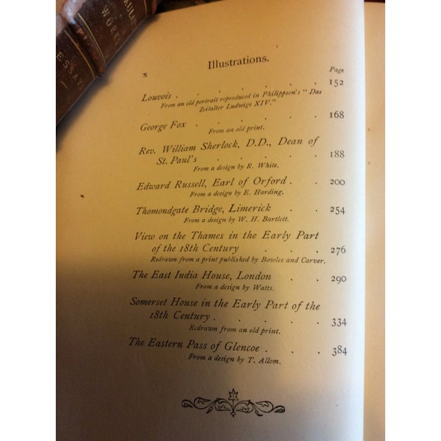 Animal Skin Mid 19th Century Books by Macaulay’s Works of Essays- Set of 5 For Sale - Image 7 of 12