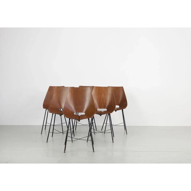 Vintage Bentwood Dining Chairs from Societa Compensato Curvato, 1960s, Set of 6 For Sale - Image 4 of 18