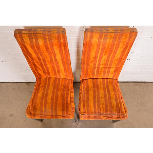 1970s Leon Rosen for Pace Collection Mid-Century Modern Chrome Side Chairs or Dining Chairs, Pair For Sale - Image 5 of 11