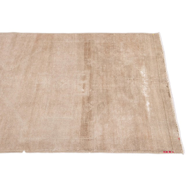Vintage Turkish Nude Handmade Distressed Wool Runner For Sale - Image 4 of 9