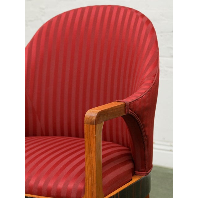 Textile Mid 20th Century French Striped Chair For Sale - Image 7 of 7