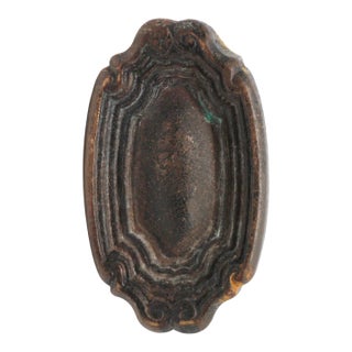 Antique 1930s Dark Cast Brass Oval Norwalk Door Knob For Sale