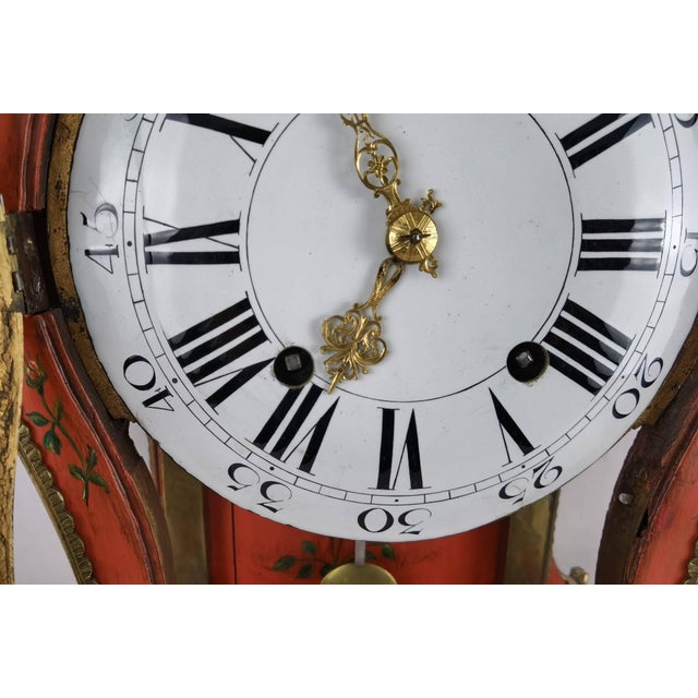 Wood Antique Neuchâtel Pendulum Clock with Console, 1760-80, with Three Bells, 1770 For Sale - Image 7 of 18