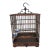 Rosewood Birdcage With Blue & White Porcelain Feeders – Decorative Asian Accent For Sale