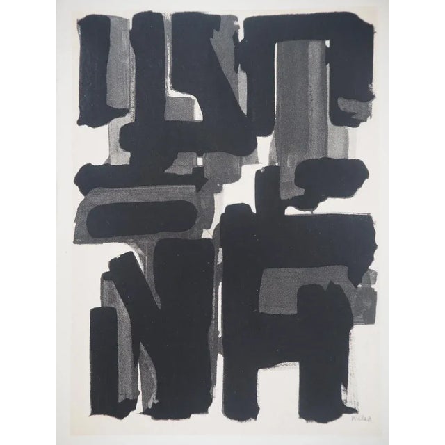 Pierre Soulages (1919) Gouache 9, 1957 Lithograph and stencil (Jacomet process) after a gouache by the artist Jacomet...