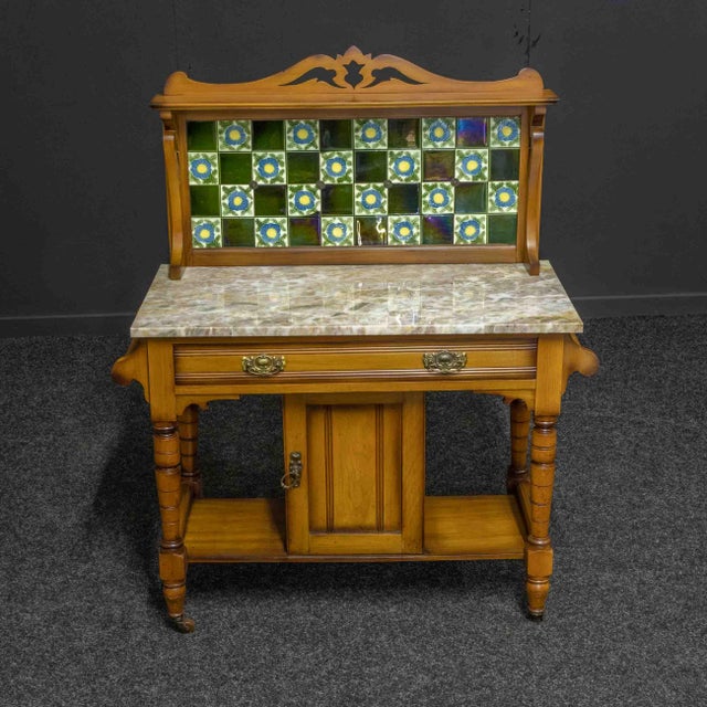 Edwardian Ash Washstand, 1890s For Sale - Image 15 of 18