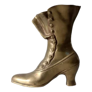 Mid-Century Brass Victorian Boot Vase