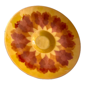Mid 20th Century Annemarie Davidson California Enamel Artist 12” Diameter Decorative Copper Plate