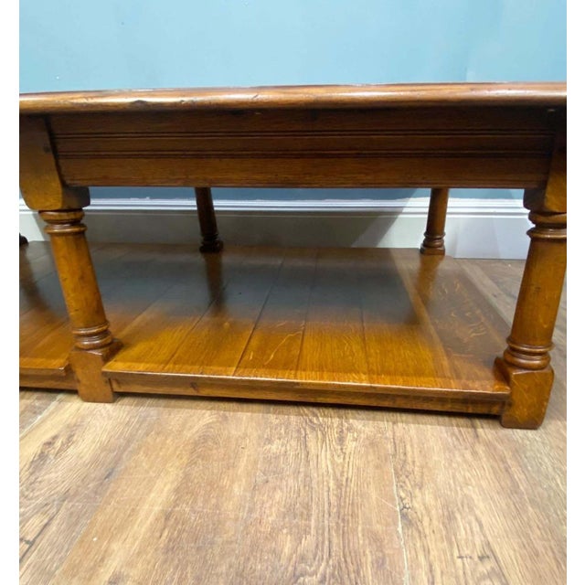 Farmhouse Oak Refectory Coffee Table For Sale - Image 3 of 17