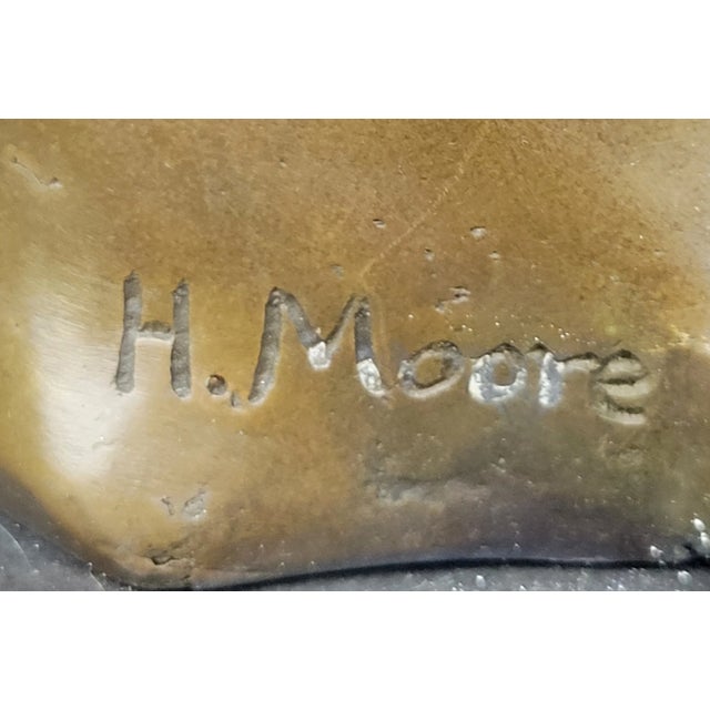 Modern Art Extra Large Mountain Lion Bronze Sculpture By Henry Moore Figurine For Sale - Image 10 of 10