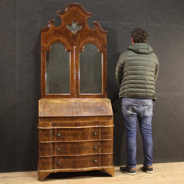 Vintage Venetian Secretaire in Beech, 1960s For Sale - Image 10 of 11