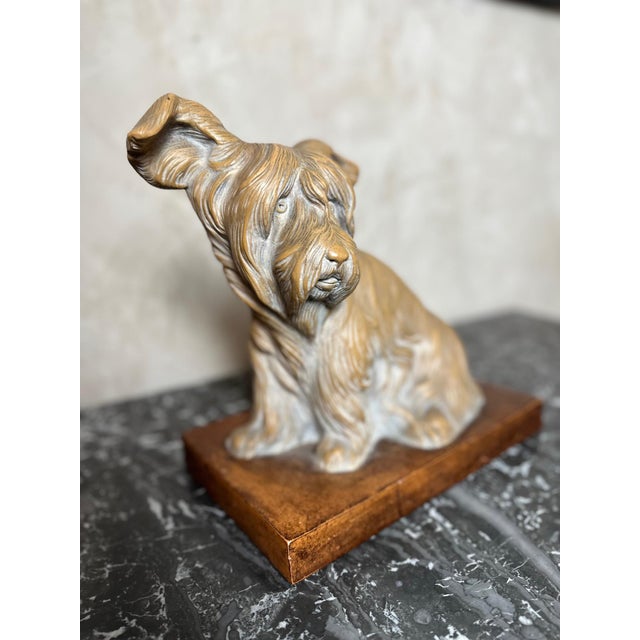 Brown Terracotta Dog Figurine by R. Pollin, 1930 For Sale - Image 8 of 18