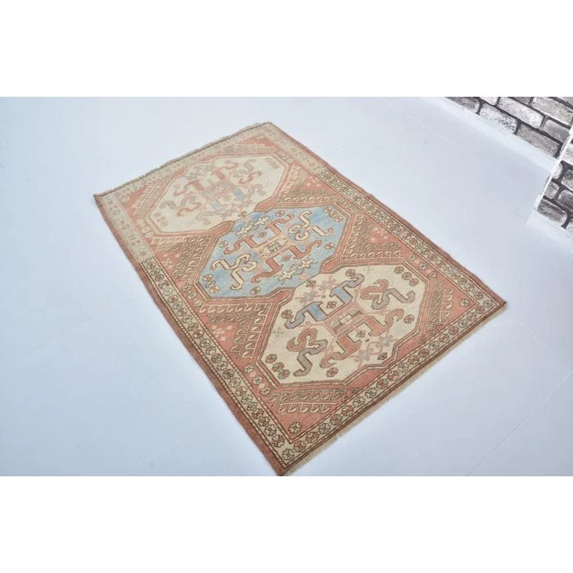 Textile Handmade Rug in Faded Wool For Sale - Image 7 of 11