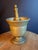 This heavy 18th-century cast brass mortar and pestle showcases classic lathe-turned concentric incised ring detailing...