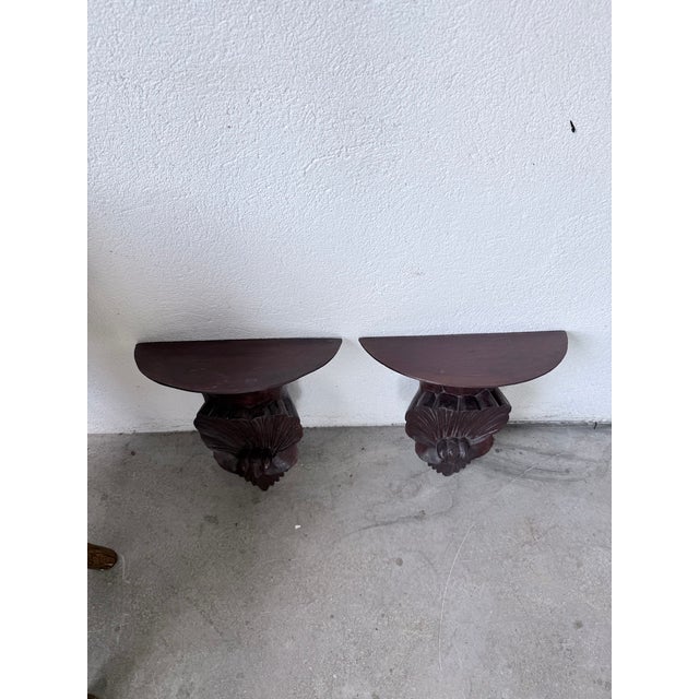 Italian Carved Wall Brackets, 1940s, Set of 2 For Sale - Image 6 of 18