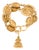 70s Chanel Bracelet Seal Charm Double C CC Gold Plated Logo Coco Vintage For Sale