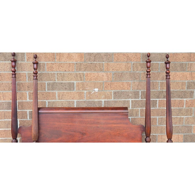 Wood Vintage Solid Mahogany Twin Poster Bed With Headboard & Footboard – Colonial Style For Sale - Image 7 of 12