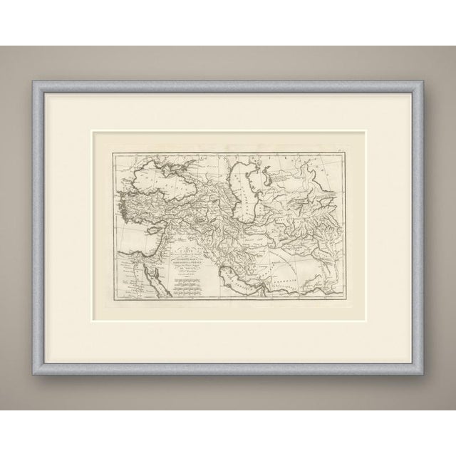 An original copper engraved map, uncolored, of the Near East and Iran from the Aegean and Egypt to the Indus, taking in...