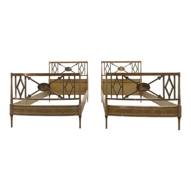 Pair of Antique Twin Beds For Sale