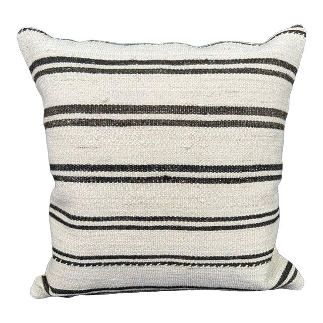 Turkish Hemp Pillow Cushion Natural Beige Black Pillow Cushion Cover 20x20 For Sale