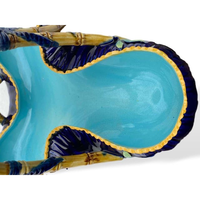 Royal Blue George Jones Majolica 'Rose Basket' in Cobalt Blue, Circa 1872 For Sale - Image 8 of 11