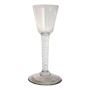 Early Double-Series Opaque Twist Stem Glass