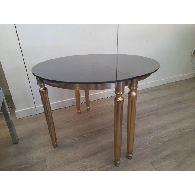 Metal Small Demi-Lune Tables in Golden Brass, 1970s, Set of 2 For Sale - Image 7 of 13