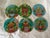Boho Chic Set of 6 Vintage Tiki Rhinestone Coasters | Palm Springs Poolside Barware | Tropical Island Cocktail Coasters For Sale - Image 3 of 9