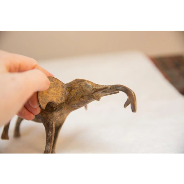 Vintage African Light Patina Elephant Trunk Up For Sale In New York - Image 6 of 7