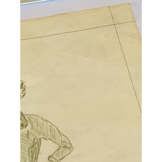 Berthe Duquaine, Figurative Composition, 1950s, Pencil on Paper For Sale - Image 11 of 18