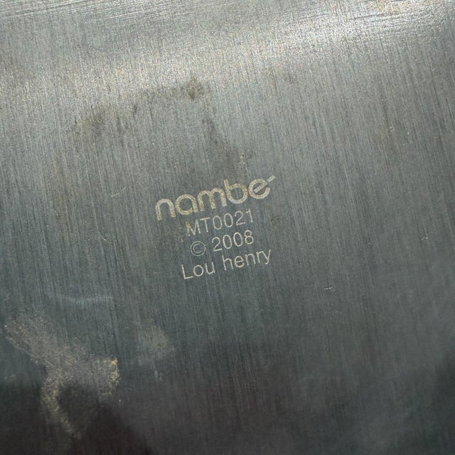 Nambé Twist Coaster Set Lou Henry Acasia Wood Aluminum Post Modern For Sale - Image 9 of 9