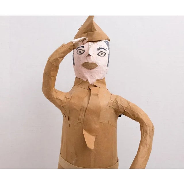 Large Folk Art Outsider Art Army Man Paper Mache Figure For Sale - Image 4 of 9