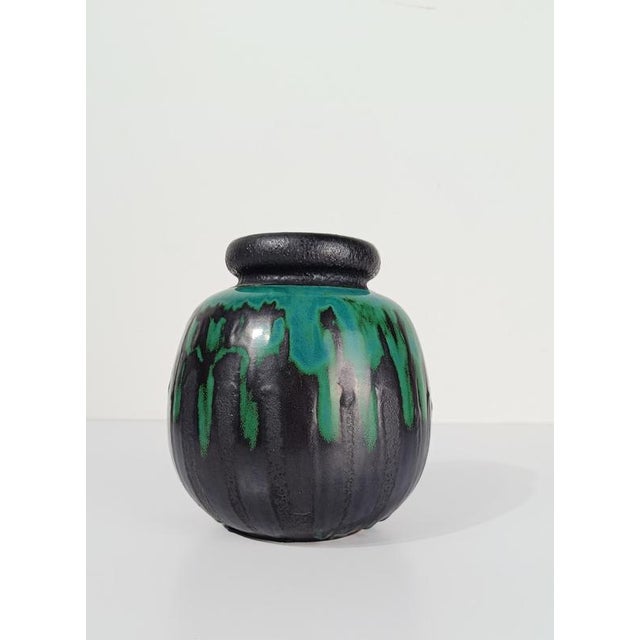 Mid 20th Century Vase in Fat Lava Sea Green Ceramic in the style of Raku, West Germany, 1970s For Sale - Image 12 of 14
