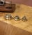 Early 20th Century English Brass Postal Scale With Weights on Oak Base For Sale - Image 4 of 9